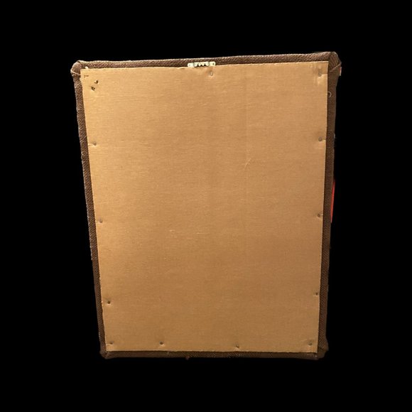 Vintage Handcrafted String Art 1970's Owl Picture On Burlap - Picture 2 of 2